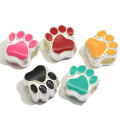 12MM Plated Black Enamel Bear's Paw Charm Bear Paw Footprint Beads Bear Paw Big Hole Beads Charms Fit European Bracelet