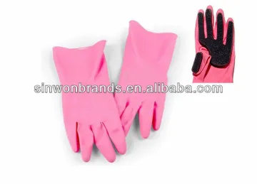 Pink Colour Silicone rubber Dish Wash Gloves