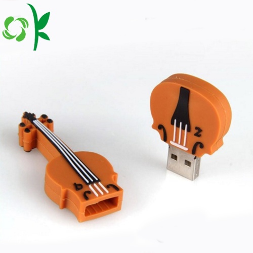 Couvercle de lecteur flash USB en silicone personnalisé pour guitare 3D