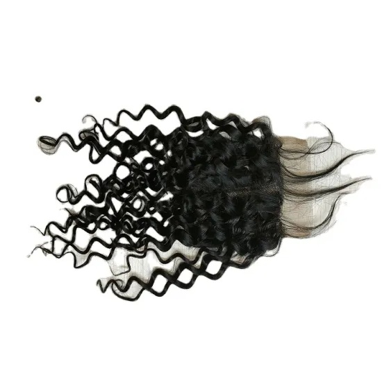 4*4 T Part half hand made Closure  Popular style Human Hair Water wave Toupee