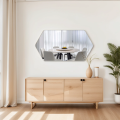 Hexagonal aluminum alloy metal wall mirror