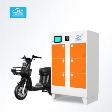 Orange-Accent Battery Charging Cabinet with 6 Slots