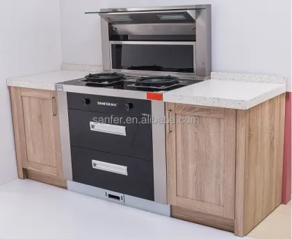 4 Burner Integrated Cooker with Gas Stove for Kitchens