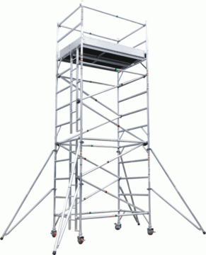 Double Width Aluminum Mobile Scaffolding Build-in Ladder