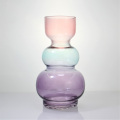 Gourd Shape Colored Large Transparent Flower Glass Vase