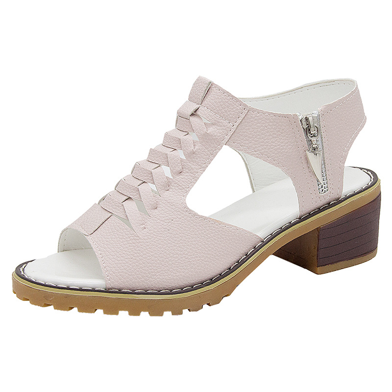 Mujeres PU High Heel Roman Sandals