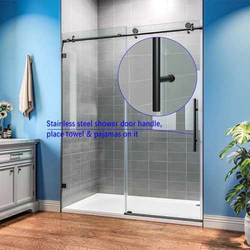 SALLY Matt-Black 10mm Glass Frameless Sliding Shower Door