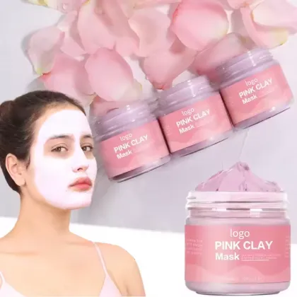 OEM Organic Beauty Natural Deep Cleansing Anti-Wrinkle Whitening Pink Face Clay Moisturizer Mask