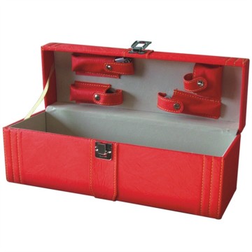 2016 new hot sale single wine bottles leather box