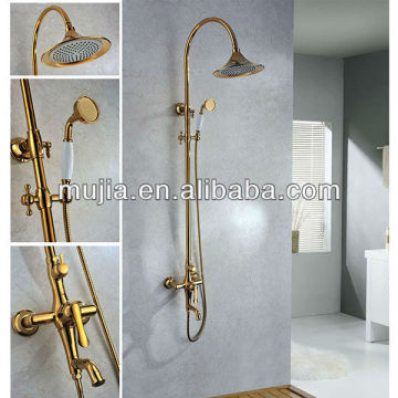 GRS06 Brass Gold plating Rainfall bathroom Shower faucet