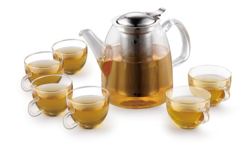 Borosilicate Glass teapot set,glass teapot with cup 150ml, set of glass teapot over fire