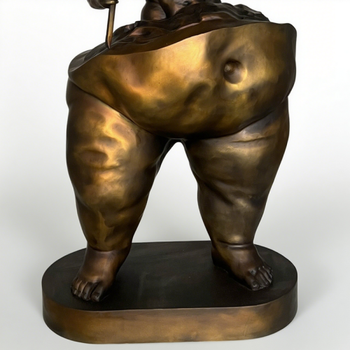 Distorted Bronze Male Sculpture with Menacing Spike