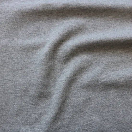100%Cotton Plain Gray Terry Fleece Weft Knitted Fabric Men&Women Hoodies Clothing