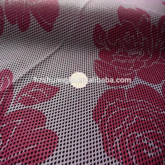 Fine quality fancy printed net fabric with mesh in stock
