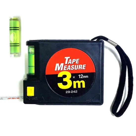 Custom Logo 3m Button Press with Cylindrical Bubble Level Tape Measures: Latest Design