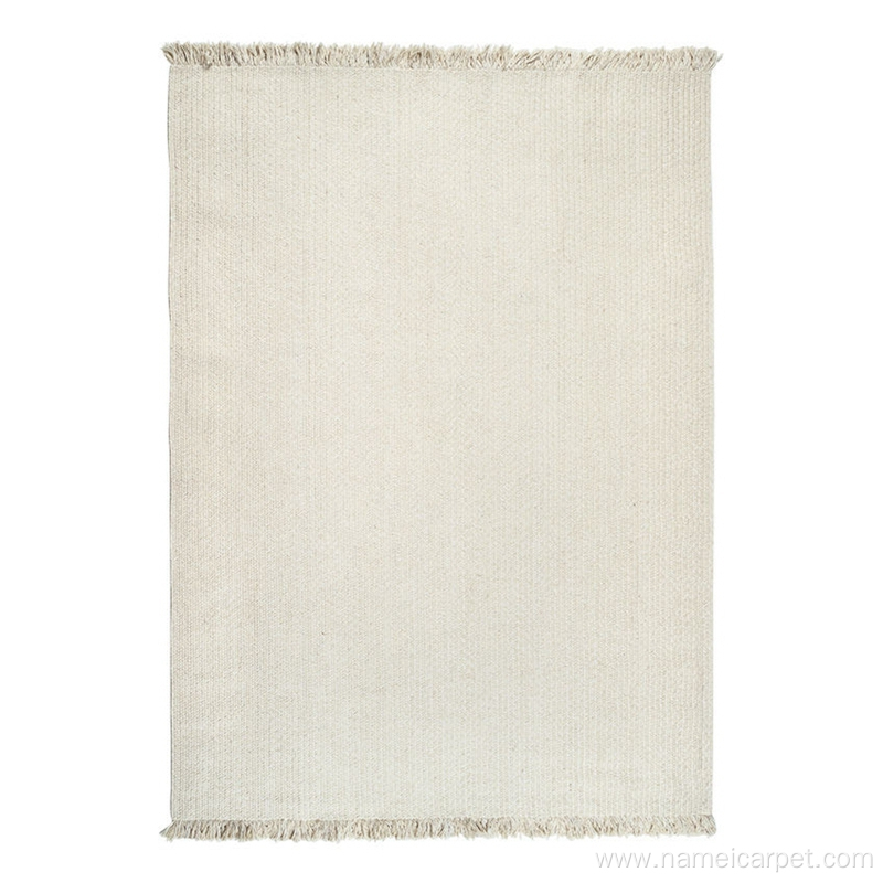 Cream braided Wool area rugs