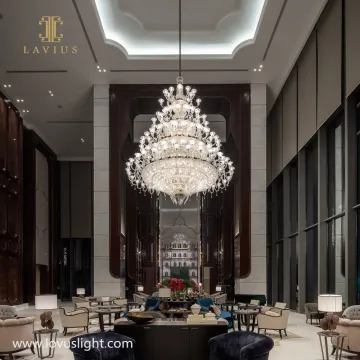 2022 hot retro chandelier Large luxury white hotel restaurant chandelier custom creative villa living room chandelier
