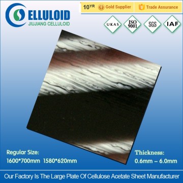 Translucent colored acetate plastic sheet for glasses