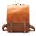 Vegan Leather Backpack Vintage Laptop Bookbag for Women Men, Brown Faux Leather Purse College School Weekend Travel Daypack