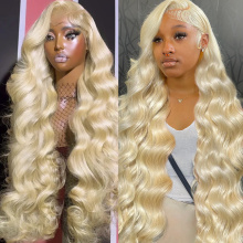 613 Honey Blonde Body Wave Lace Front Hair Hair Wigs alang sa mga Babaye nga kolor 613 13x4 HD Lace Frontal Wave