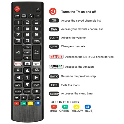 Universal Remote Control for All LG TV Models: LED, OLED, LCD, UHD, HDTV, Plasma, WebOS, 3D, 4K, UHD, HDR Smart TVs