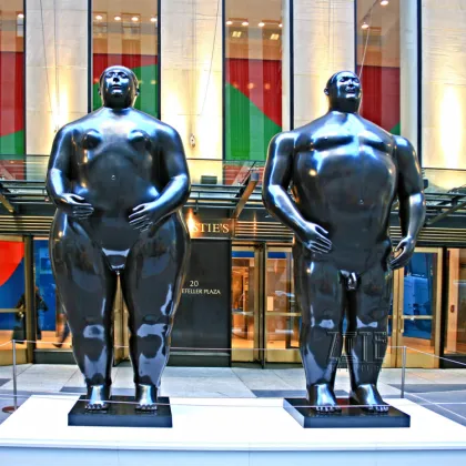 Famous abstract nude male and female sculpture bronze adam and eve statue
