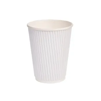 Custom Logo Eco-Friendly and Waterproof Ripple Coffee Cups with Lids