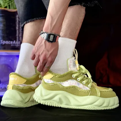Breathable Trendy Men's Walking Shoes - Thick Bottom Heightening Casual Style