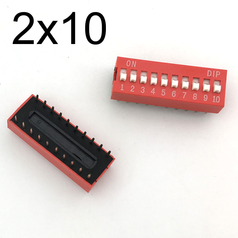 10pcs H026 DIP Slide Switch electric button toggle switches Type Red 2.54 mm Pitch 2 Row 2p 3p 4p 5p 6p 8p 10p power button