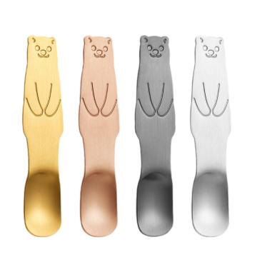 304 Stainless Steel Ice Cream Spoon - Bear Design for Dessert and Yogurt Scoop