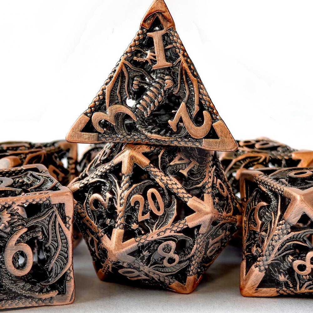 Antique Copper Metal Dice