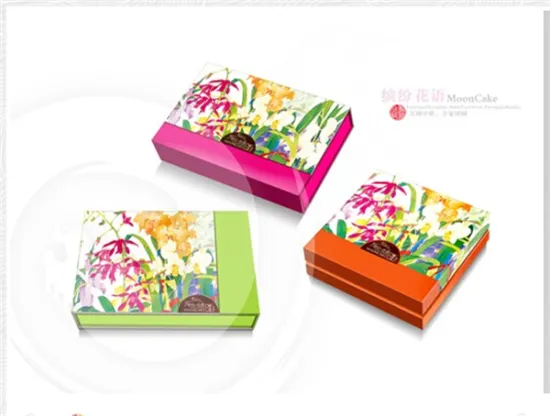 Elegant hot design paper mooncake box with custom logo
