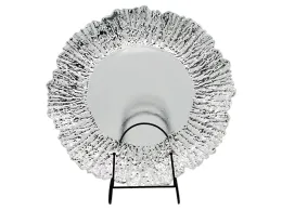 Glass Charger Plate With Foil Silver