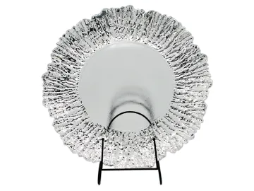 Glass Charger Plate With Foil Silver