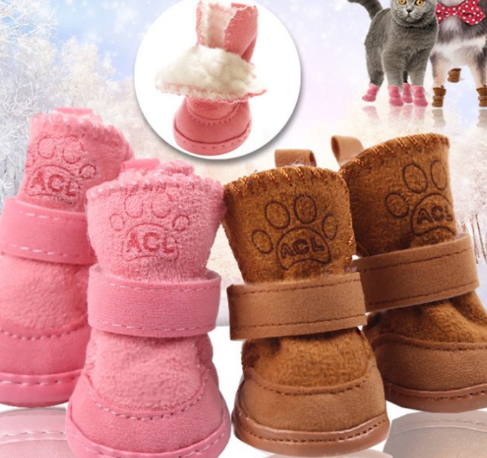 Pink cat and dog shoes