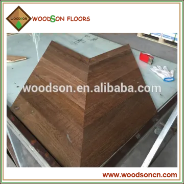 UV lacquered dark color solid oak chervon parquet flooring