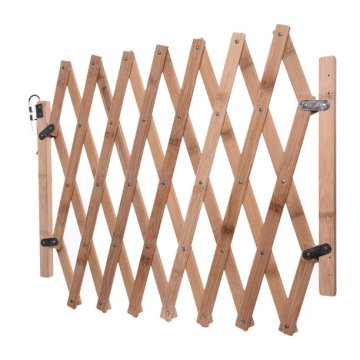 Pet Gate fence Wooden Retractable Dog Sliding Door