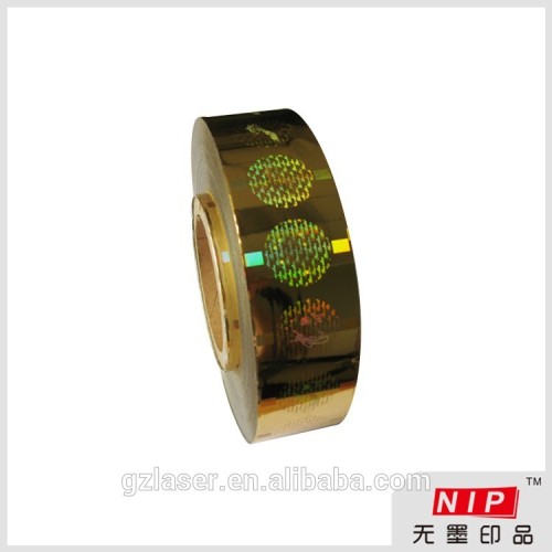 Hot stamp hologram sticker on 85g certifcate paper with printed watermark logo pattern