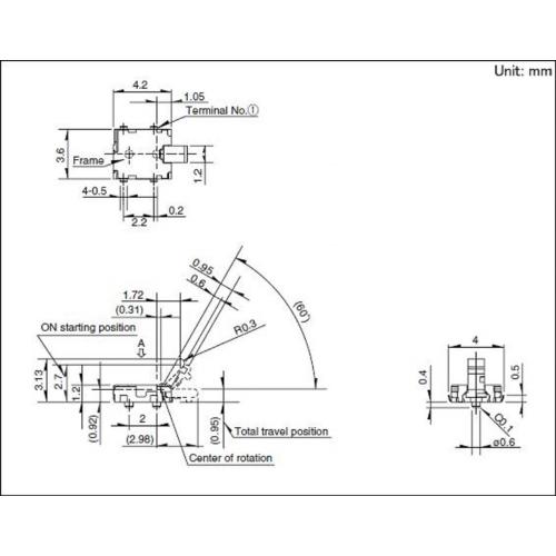 Công tắc phát hiện loại đòn bẩy điều khiển mỏng