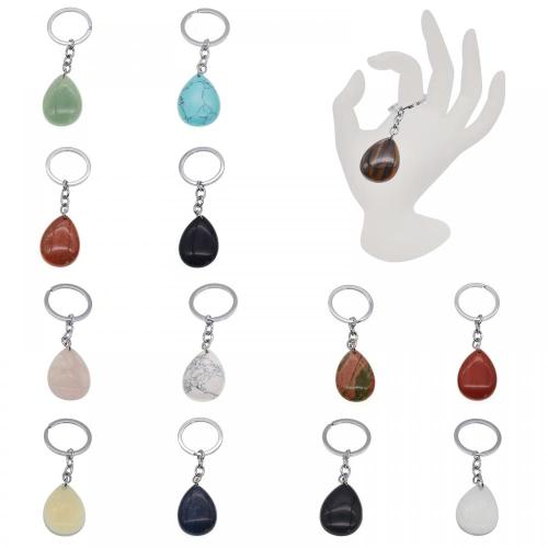 Natural Waterdrop Gemstone Chakra Healing Pendant Keychain