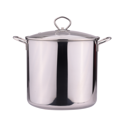 Big stainless steel soup pot with glass lid