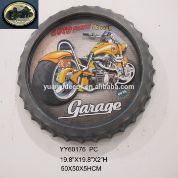 LED Antique motor custom printing metal wall 3D plaque crafts for wall decor