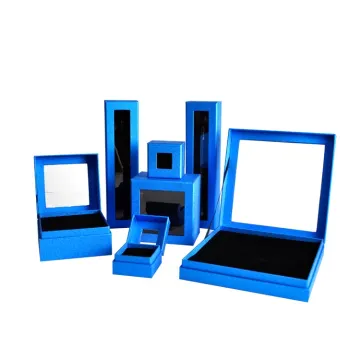 Hinged Lid Rigid Shoulder Blue Color Box