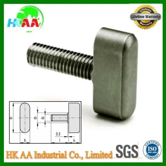 Custom design aluminum Wing knob with threaded stud