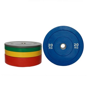 Top Brand 45 Pound Rubber Weight Bumper Barbell Plate Set for Gym