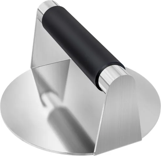 Smash Burger Press: Stainless Steel Culinary Tool with Anti-Scald Silicone Handle for Griddle and Grill Pressing