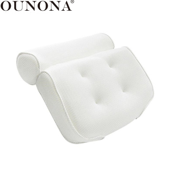 OUNONA 3D Mesh Spa Bath Pillow Non-Slip Bathtub Pillow Soft Neck Bath Cushion Spa Pillow with Six Suction Cups