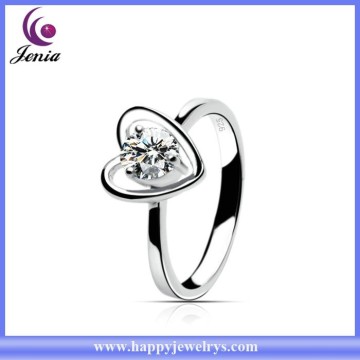 Fashion heart charm design ring best quality 925 silver plated 18k gold ring ( YWR2014116)