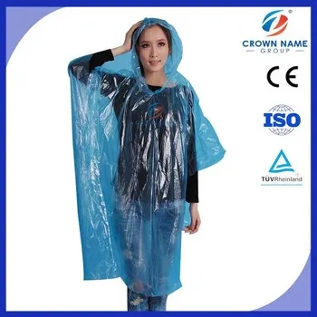 Blue PE Poncho
