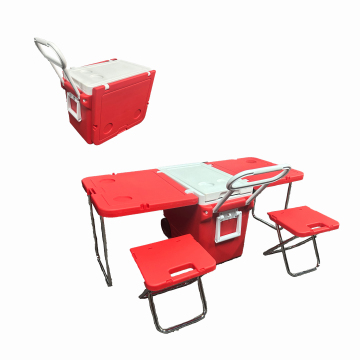 Boîte de refroidisseur multifonctionnel avec table et chaises pour le camping en plein air
